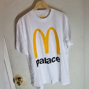 McDonalds X Palace Sign Logo Skateboard Mens White T-Shirt